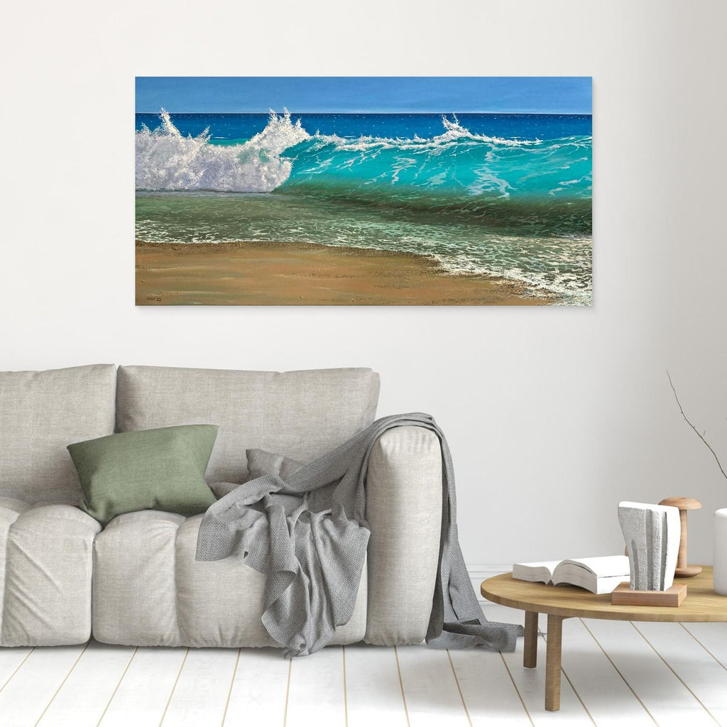 Ocean Wave breaking on beach